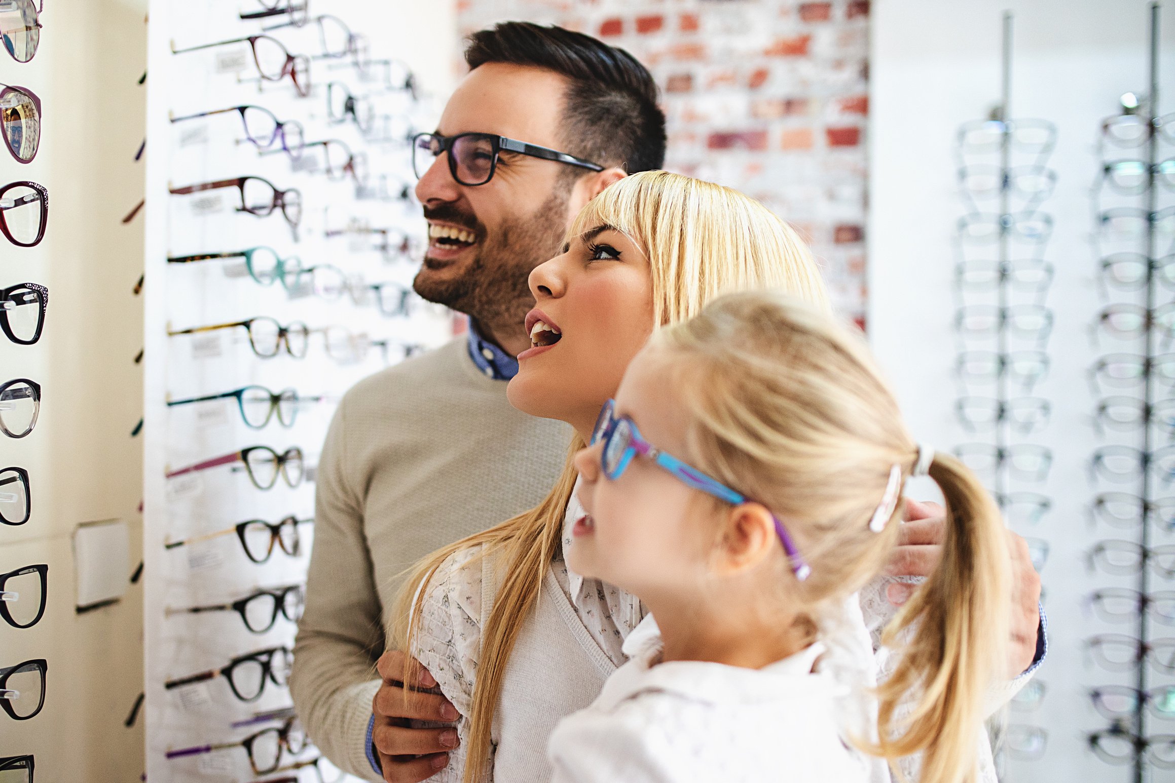 Family in Optics Store